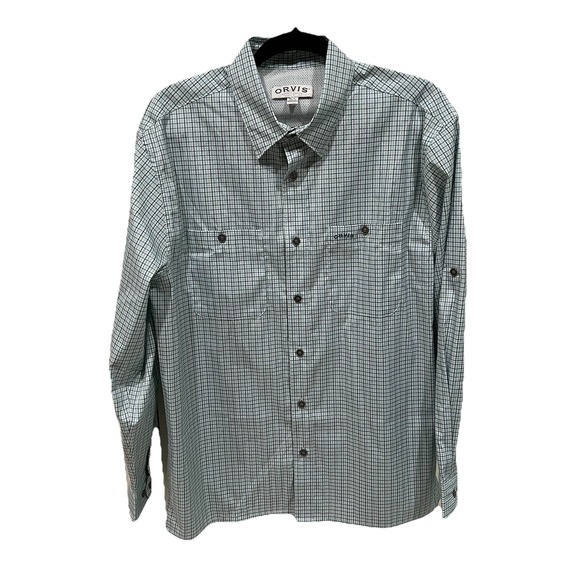 Orvis Long Sleeve Tech Shirt Men's Medium Quick-Dry UPF 30+ Roll-Tab Sleeves - Picture 1 of 7